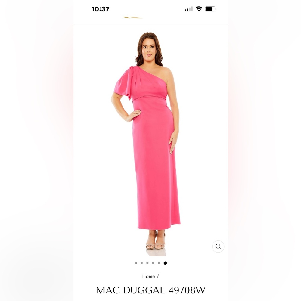Mac Duggal One Shoulder Pink Dress. 49708W
